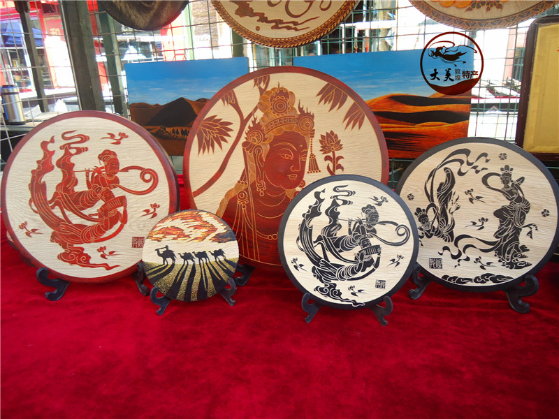 木板画手工雕刻敦煌30厘米