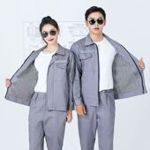 双层加厚工作服套装 上衣男女春秋冬耐磨耐脏劳保服工装 定制印绣字