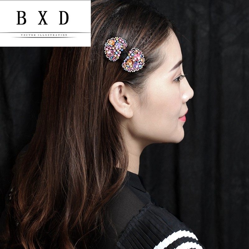 高端定制施华水晶鸭嘴边夹韩版简约发卡夹碎发的卡子小顶夹刘海夹