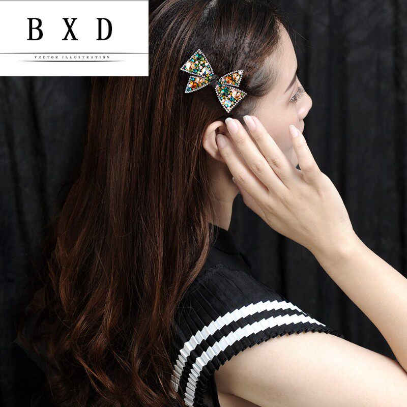 高端定制施华水晶边夹侧夹刘海夹优雅气质百搭发卡夹碎发的压夹