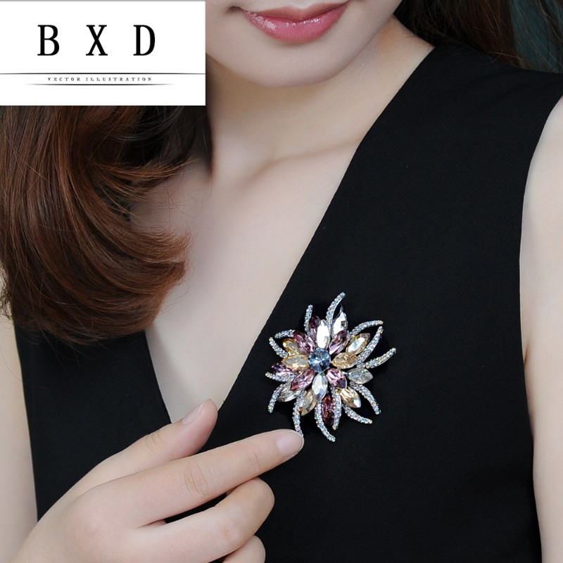 施华水晶 奢华大气高档胸针 胸花配饰女西装外套大衣别针高档礼物