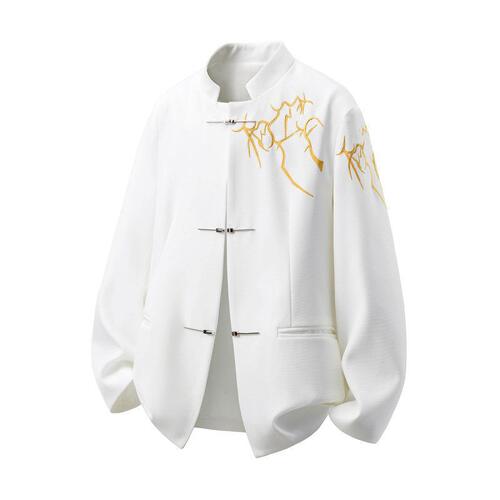 折棘荆棘立体绣中式西服