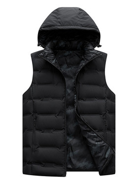 高品质羽绒马甲男士秋冬保暖防风锁温无袖背心可拆卸帽80鸭绒坎肩