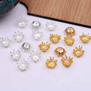 10个装 15mm仿铸铜保色合金花心 多瓣多枝叶花蕊花心 diy饰品配件