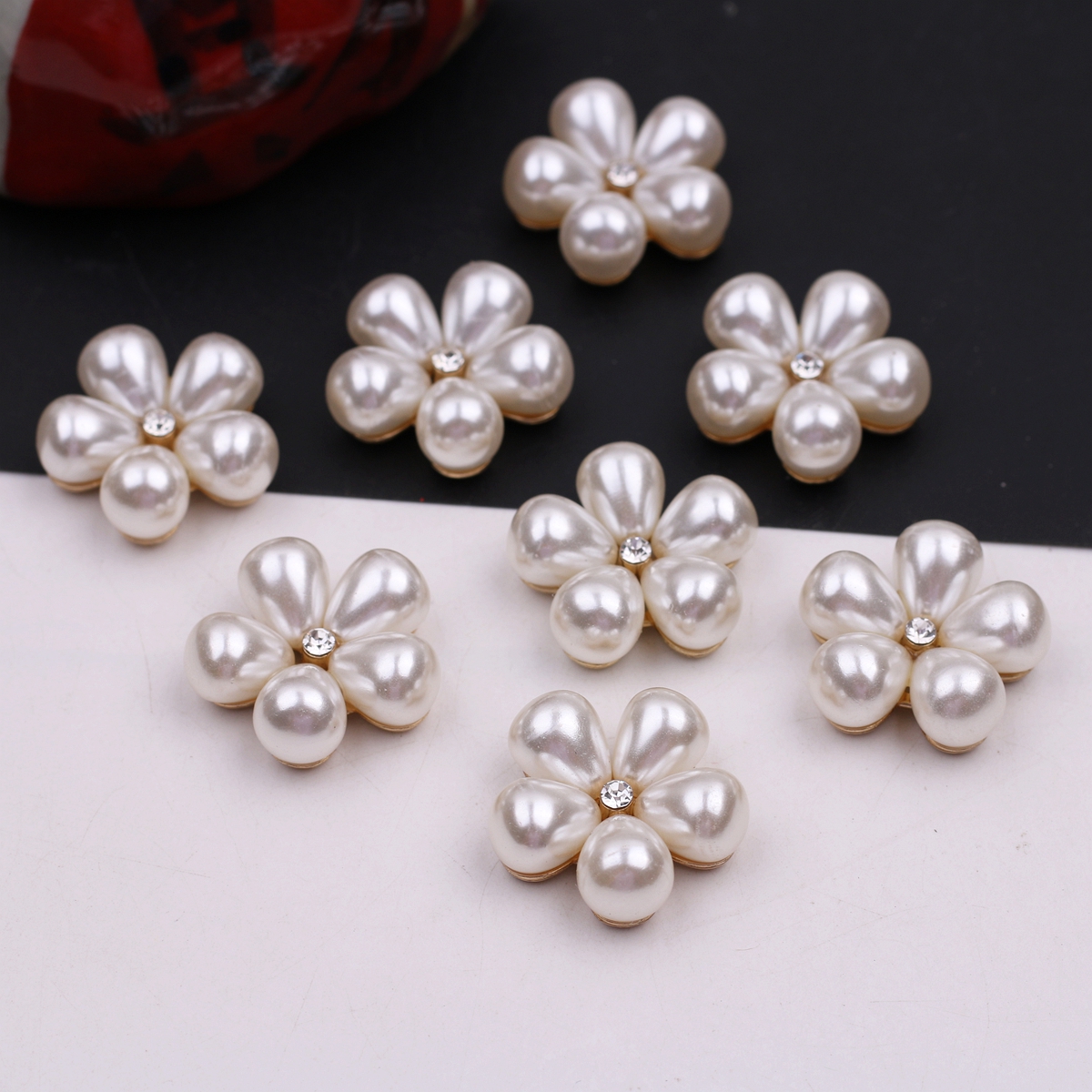 diy合金水滴珍珠手工花心5个价