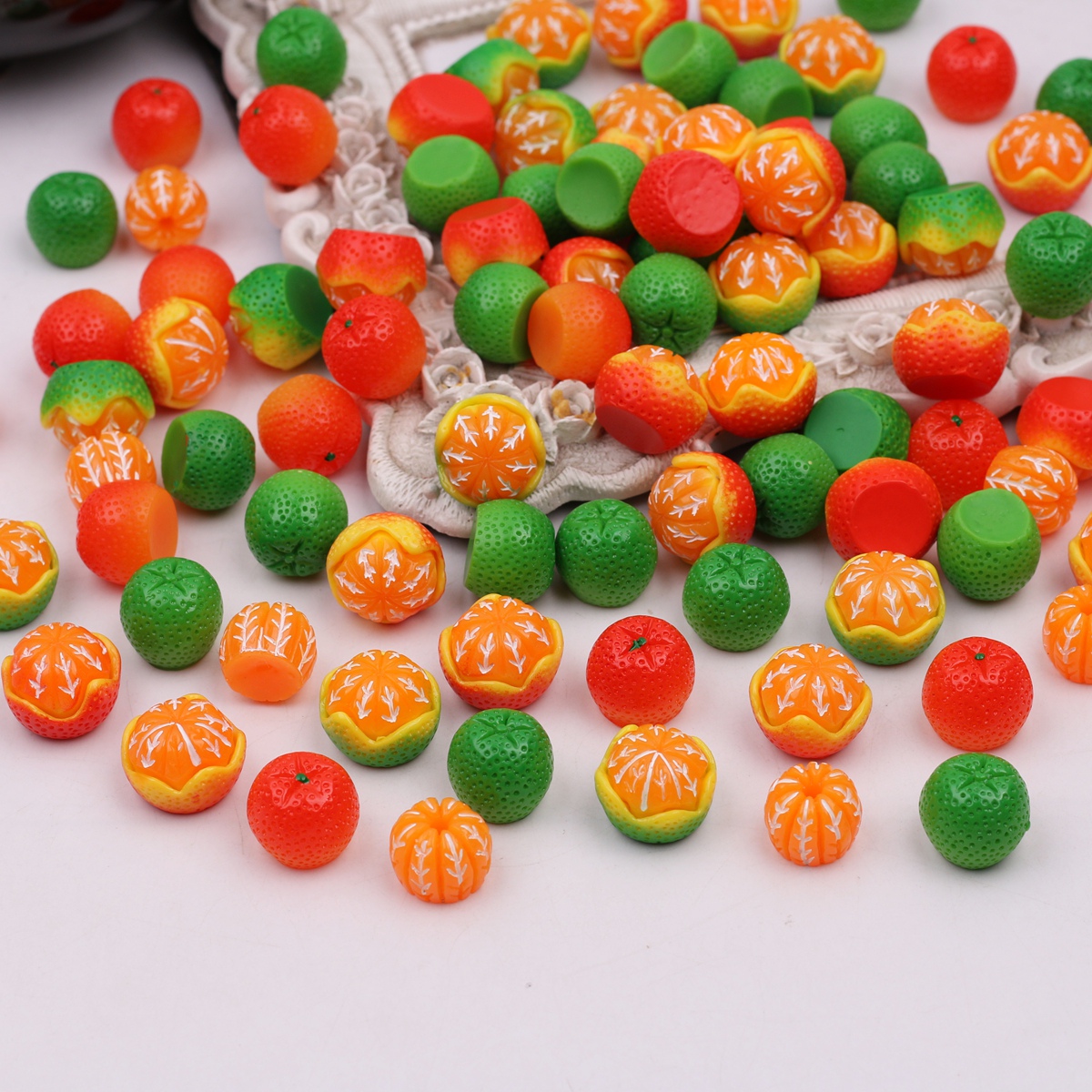 100个装半剥橘子桔子肉树脂贴片