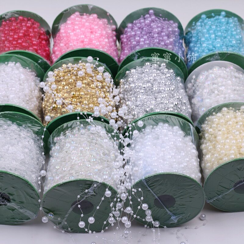 仿珍珠流苏链条 diy手工饰品配件新娘发饰手捧花扭扭棒荷花灯链子