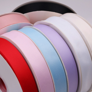 2.5cm双面涤棉带丝带发饰材料花束包装带蝴蝶结飘带发夹顶夹头饰