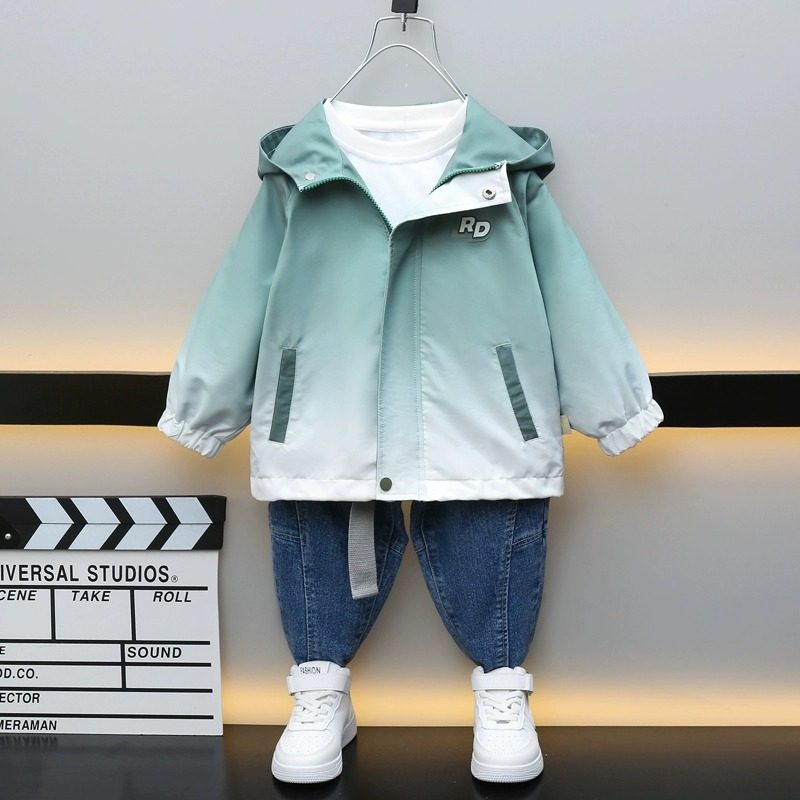 男童外套秋冬季2023新款洋气小童中童衣服儿童夹棉加厚秋款风衣潮
