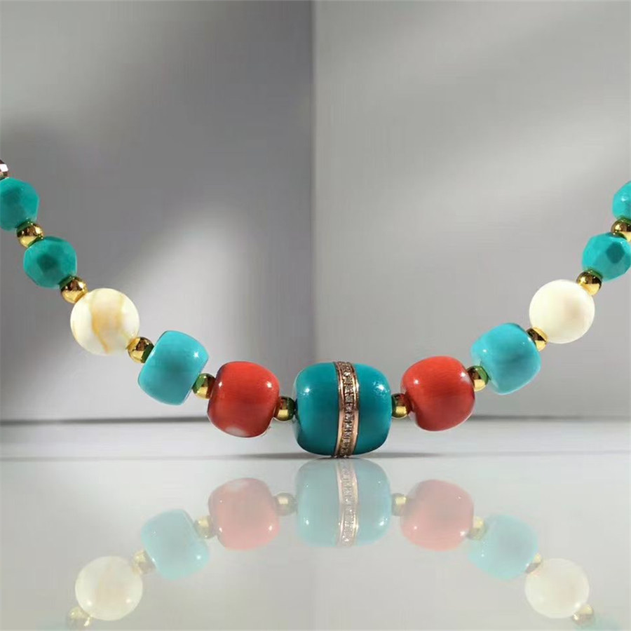 후베이 원래 광산 높은 도자기 청록색 팔찌 여성을위한 108 부처님 비즈 팔찌 라운드 비즈 싱글 비즈 쌀 비즈 청록색 싱글 서클 팔찌