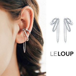 Le Loup流光链条耳骨夹耳夹小众原创设计个性气质流苏中性耳饰女