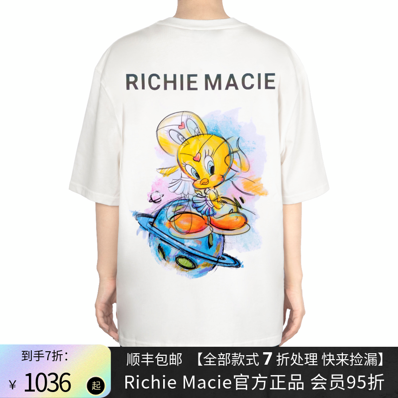 RichieMacie白色后背崔迪鸟T恤