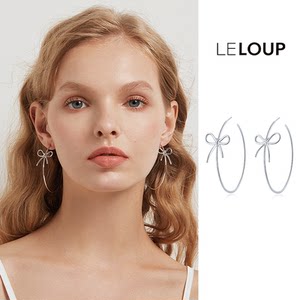 Le Loup蝴蝶结大圆圈耳环女复古简约小众高级感气质时尚ins潮耳饰