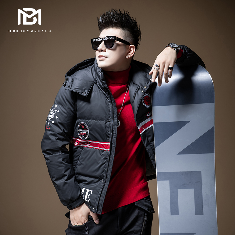 印花2020年外套男士羽绒服