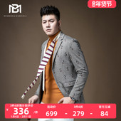 BM男士 潮流 外套男港风复古休闲雅痞西服韩版 印花米奇格子英式 西装