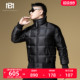 潮牌暗纹辑格立领外套面包服男款 BM男士 美式 2024新款 羽绒服冬季