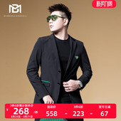 英伦雅痞风男装 西服2022爆款 外套男高级感轻奢新款 BM绿色胸标西装