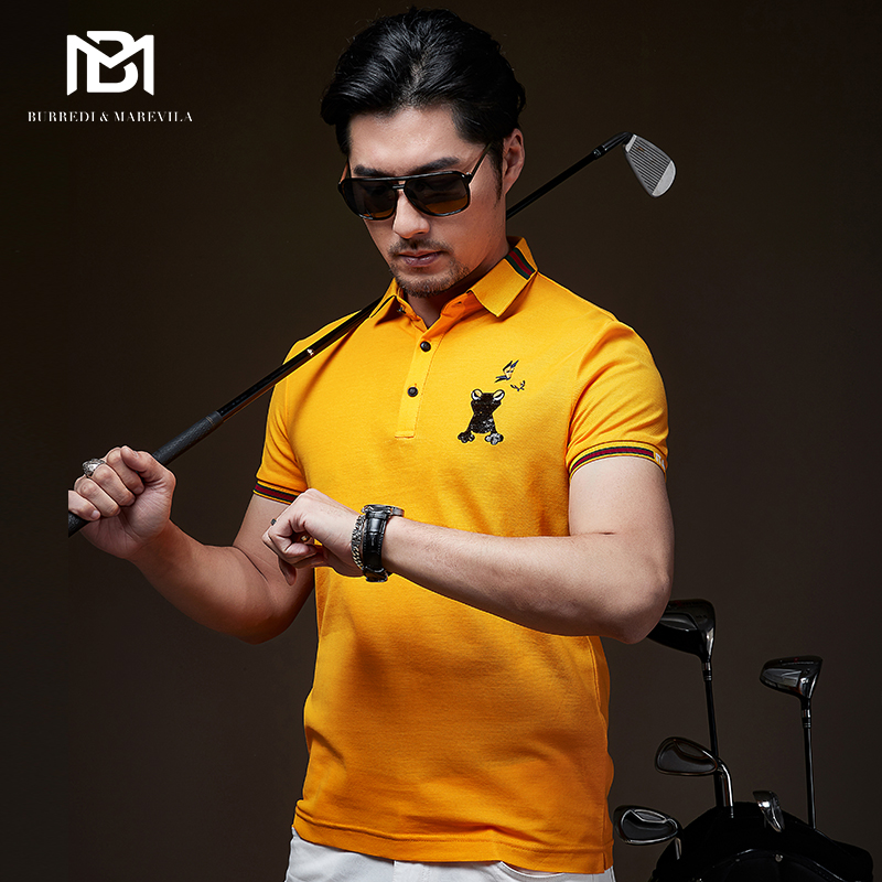 新款刺绣潮牌保罗短袖宽松polo衫