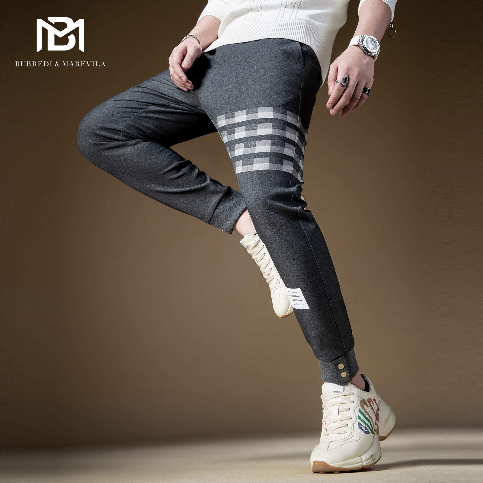 BM格纹裤子ins潮流百搭男士休闲