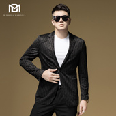 外套男士 复古满花雅痞休闲西装 西服上衣潮 2024新款 BM高端轻奢男装