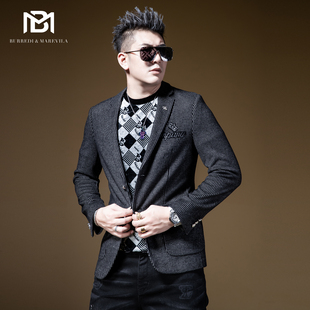 男痞帅便西外套新款 高级感炸街西装 帅气西服 2021新款 BM小蜜蜂男装