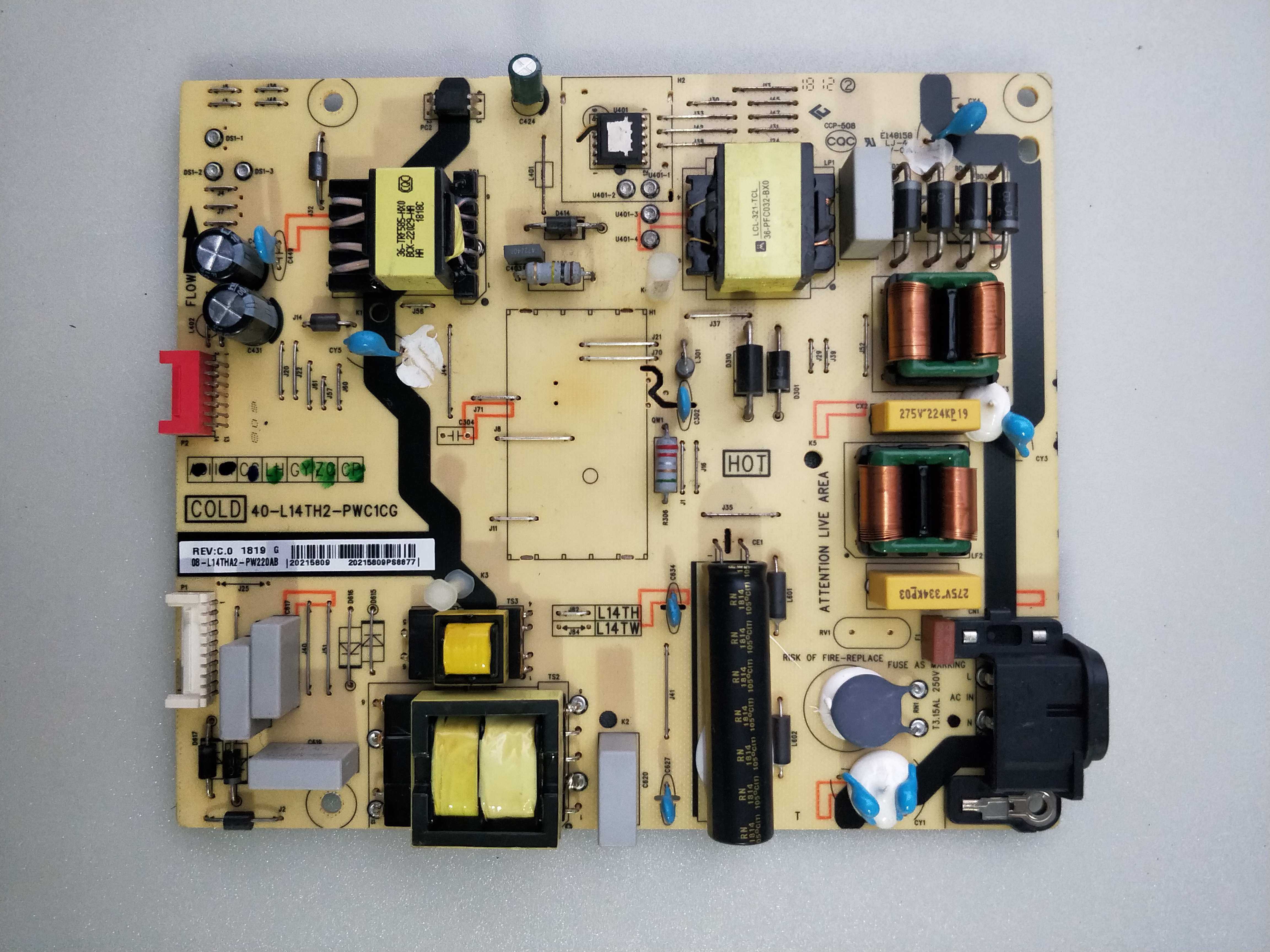 TCL 55A660U 55A950C 55A630U 55V1电源板 40-L14TH2-PWC1CG