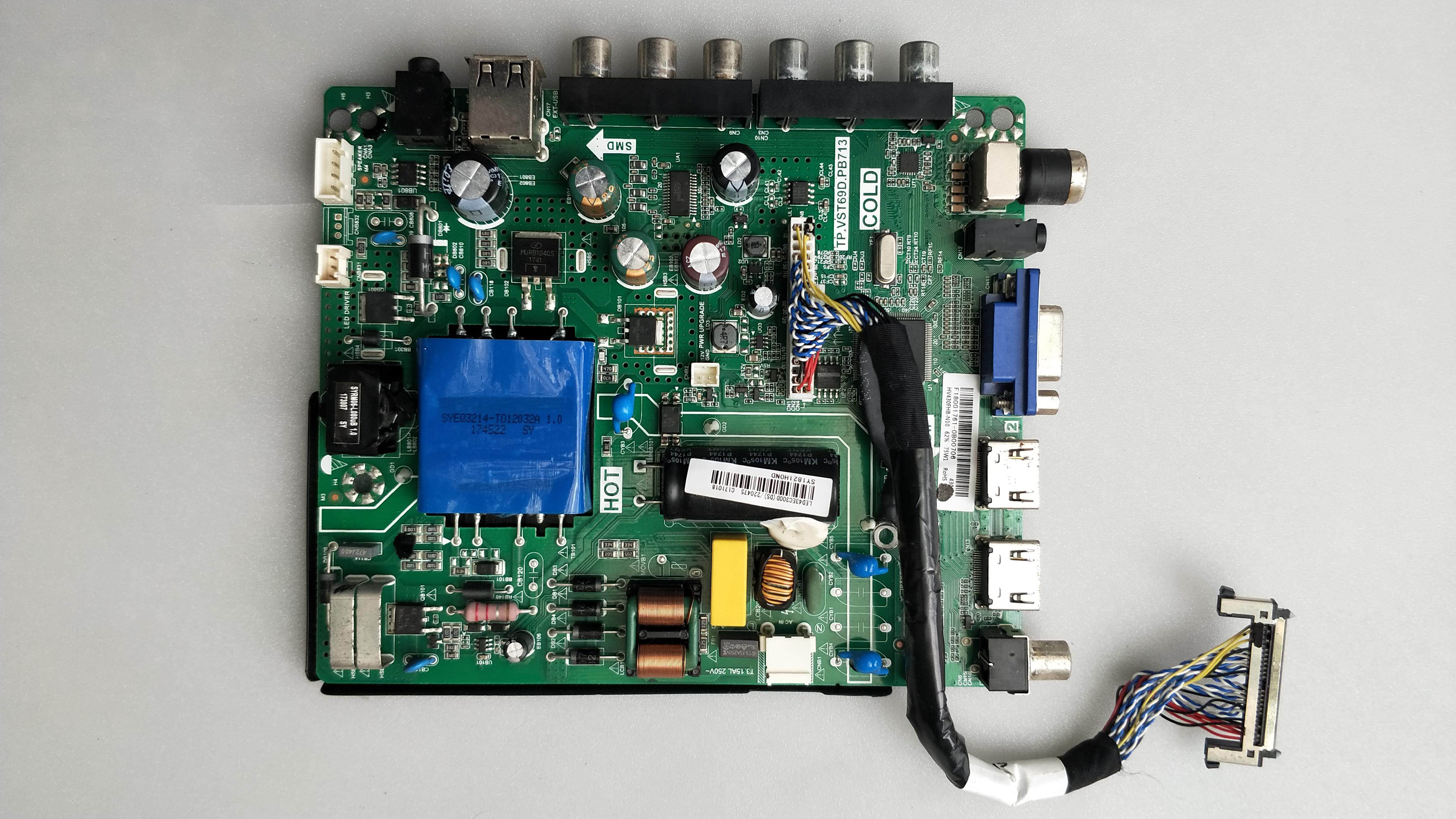 海信LED43EC300D主板  TP.VST69D.PB713  屏 HD426J2F71 - 实物图
