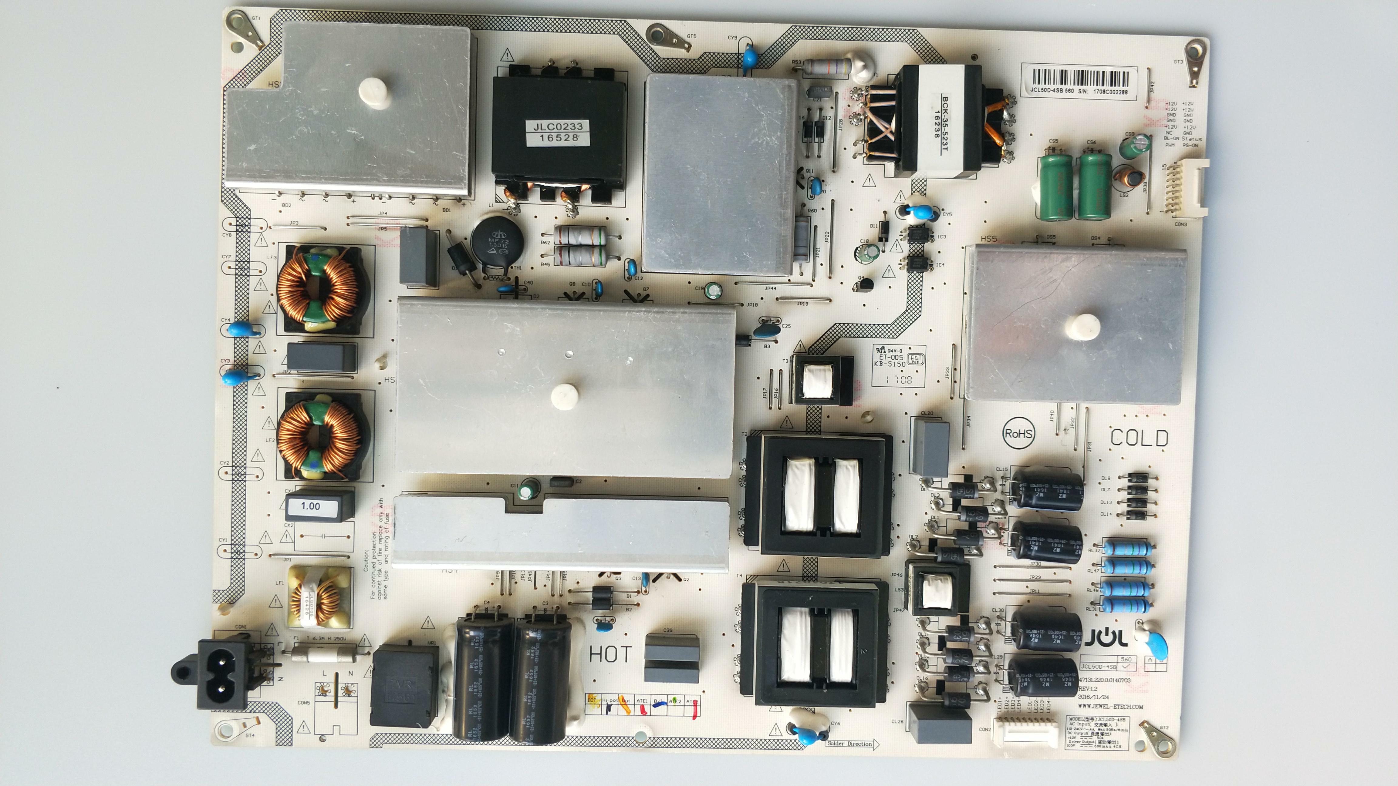 适用于长虹75D4PS电源板 JCL50D-4S9 560 47131.220.014921