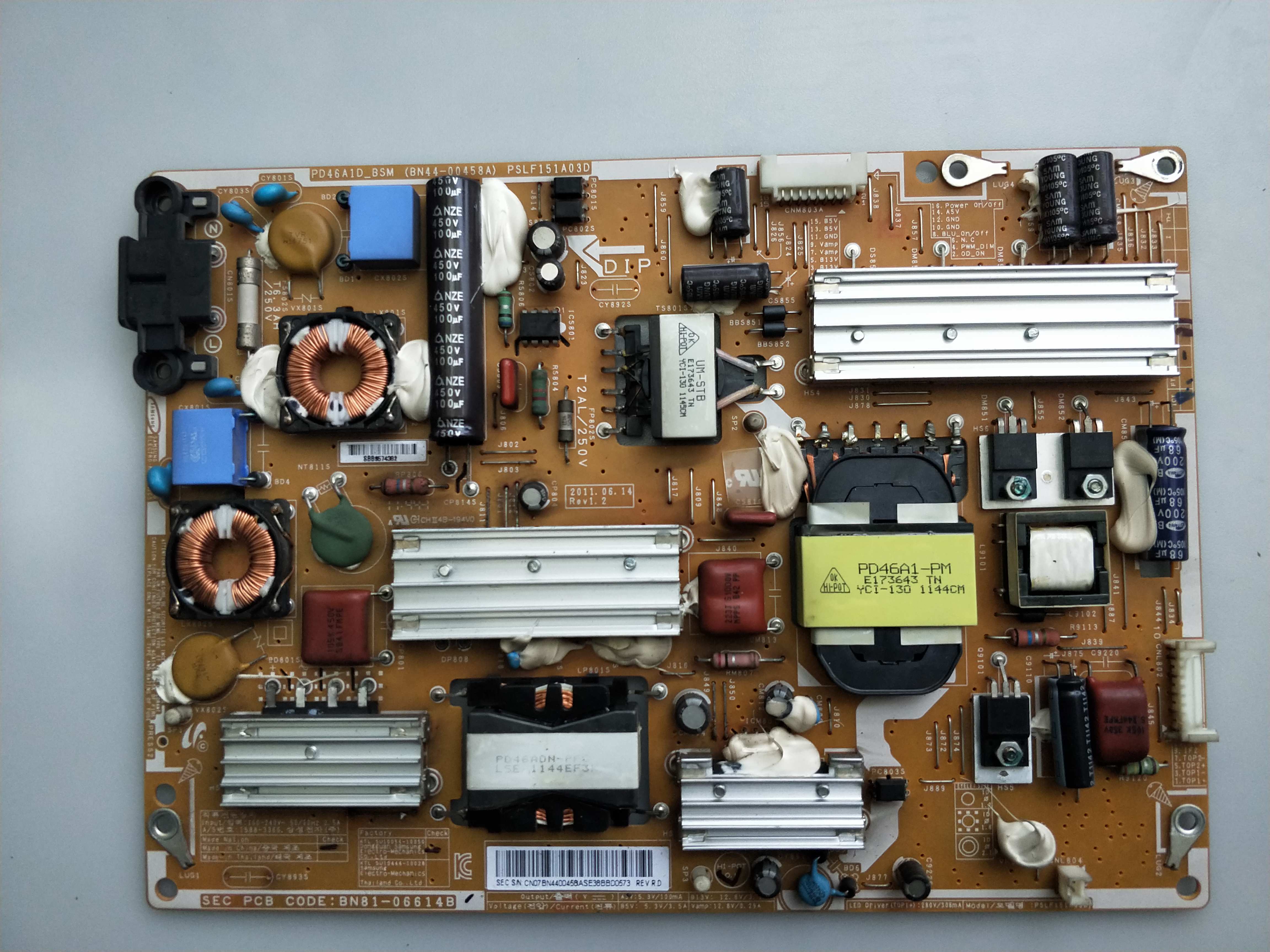 三星UA40D6000SJ UA46D6000SJ电源板 BN44-00458A BN81-06614B