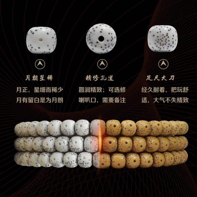 海南星月菩提毕业级收藏极月朗星稀108颗正月佛珠男女手串项链品