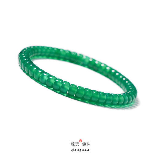 天然绿玛瑙药片手串手链男女款