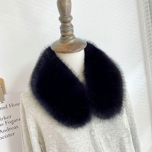 百搭秋冬仿皮草狐狸毛男女通用棉服大衣大毛领子围脖单买卖环保暖