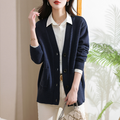 春季2025新款爆款百搭小个子时尚减龄洋气外套女春秋毛衣针织开衫