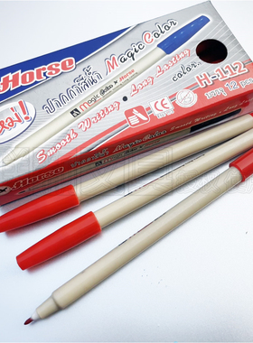 泰国Horse马牌H-112水性记号笔电路板点位标记单头笔M-30黑蓝红色