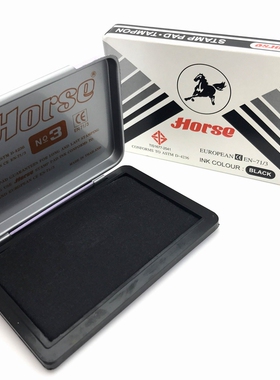 泰国Horse马牌NO.3中号印台印泥盒印章盖章打印台56*90mm黑蓝红色