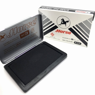 泰国Horse马牌NO.3中号印台印泥盒印章盖章打印台56*90mm黑蓝红色