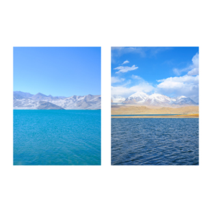 原创风景装饰画芯 帕米尔高原湖泊风光粘贴画海报Original Poster