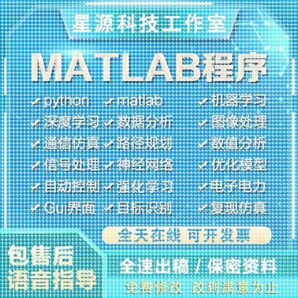 Matlab代编程序python深度机器学习神经网络图像处理通信彷真算法