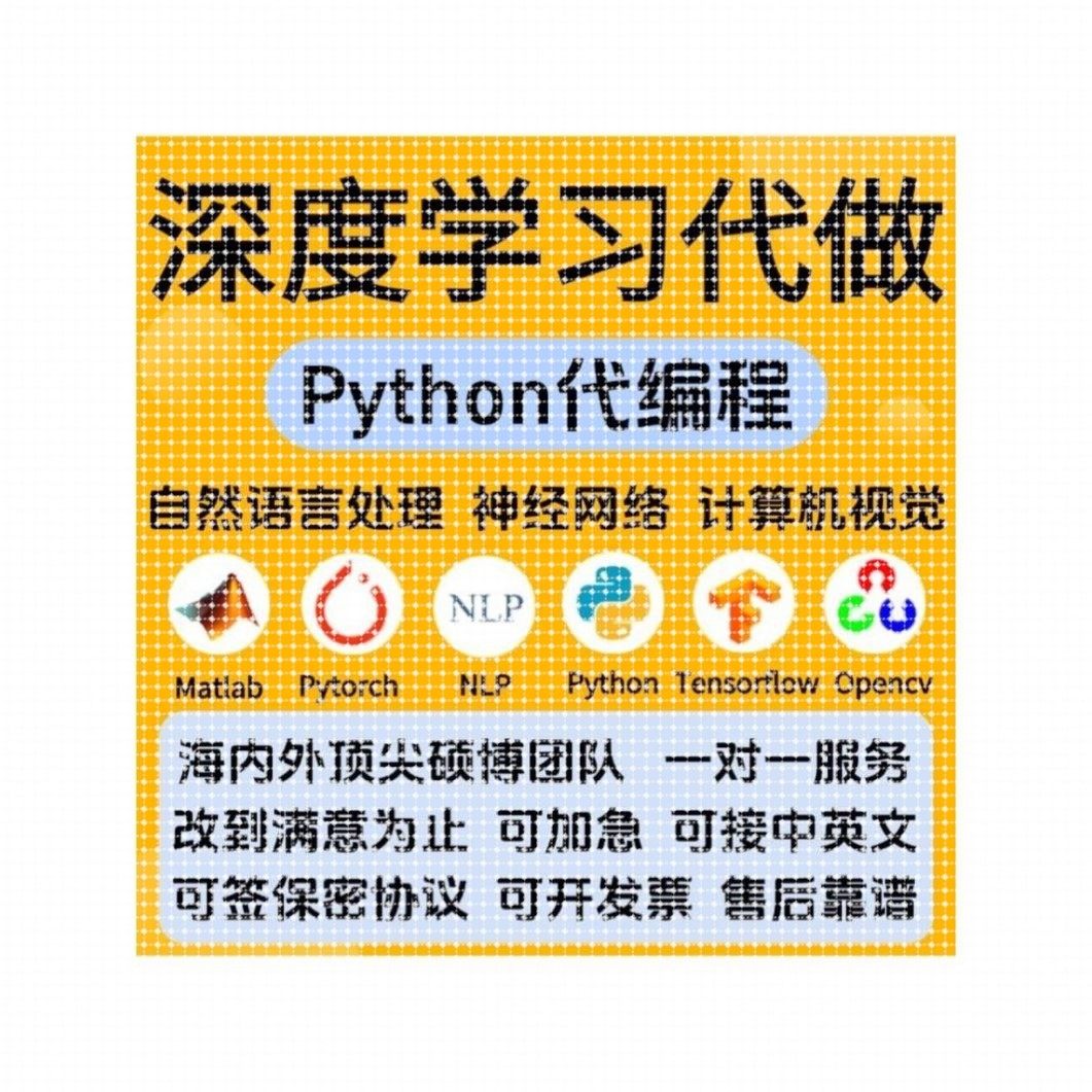 Python代编程深度学习神经网络算法代做跑代码指导编写调试接单
