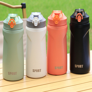 车载水壶750ml外出316不锈钢保温杯运动吸管水杯学生便携手提水瓶