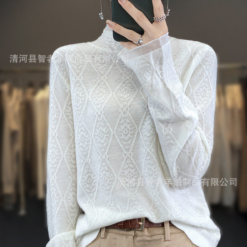 秋冬春季优质新款女士蕾丝花边百搭简约上衣内搭花间酒淑女打底衫