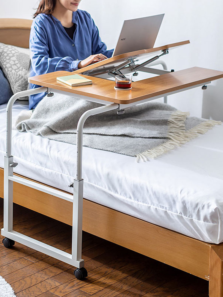 懒人跨床桌可移动电脑桌家用升降床上桌学生学习书桌简约床边桌