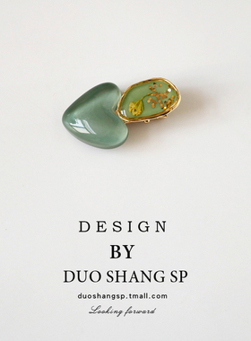 甜美爱心干花滴釉发夹女侧边夹森系前额刘海夹气质发卡小夹子头饰