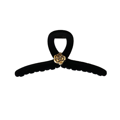 大号抓夹植绒日韩山茶花发夹盘发