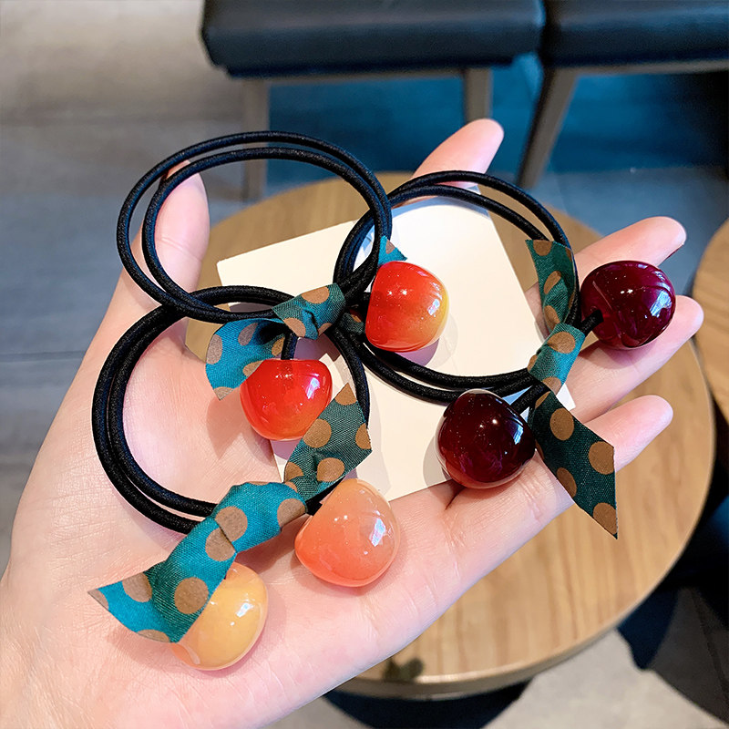 2020新款车厘子樱桃韩版橡皮筋女扎头头绳女皮套女发圈发绳女头饰