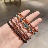 5个装 彩色麻花发绳扎头发橡皮筋韩国高弹力耐用简约头绳发圈少女