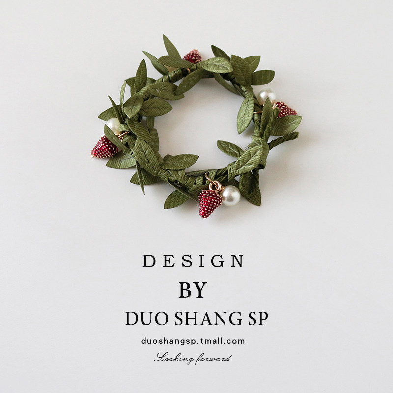 树藤森系手工头绳女草莓珍珠发圈气质韩国可爱高级感皮套马尾发绳,饰品/流行首饰/时尚饰品新,发饰,淘宝优惠券,粉丝福利购,淘宝优惠卷