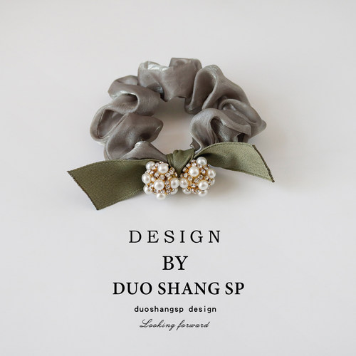 朵尚发圈欧根纱日韩仿珍珠