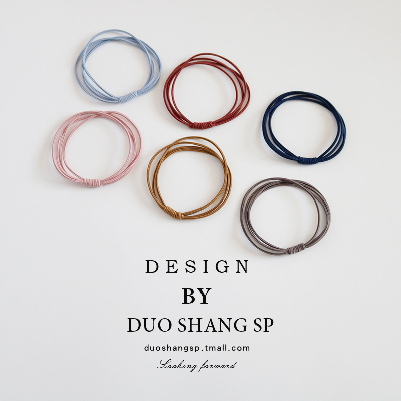 韩国简约高弹力发圈头饰小清新纯色手工发绳头绳扎头发橡皮筋发饰