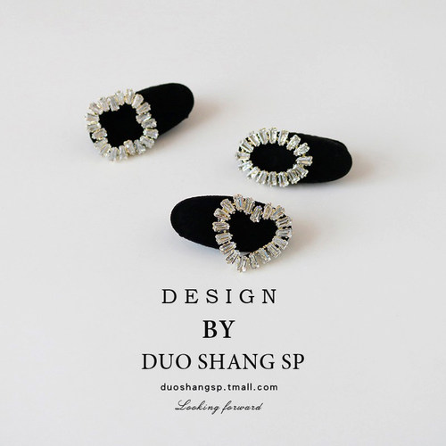 朵尚发夹丝绒日韩锆石鸭嘴夹气质